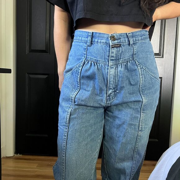 Vintage 80s Brittania high rise medium wash jeans size 10 tapered fit - Picture 7 of 9